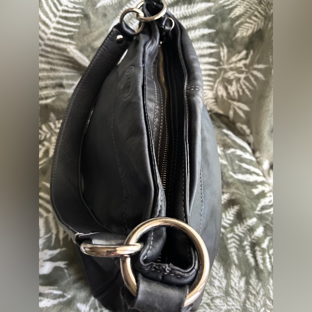 Coach Black Leather Hobo Shoulder Bag - Picture 4 of 15